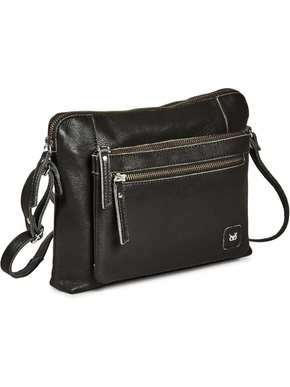 Women's Dark Grey Leather Sling Purse with Adjustable Straps Crossbody bags